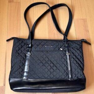 KROSER Quilted Laptop Tote Bag 15.6” | USB Port | Water-Resistant | Black | NWT